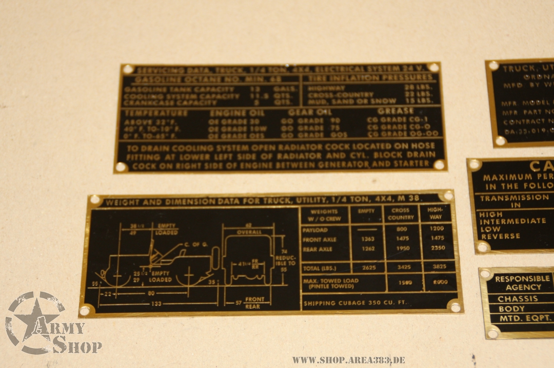 Jeep willys data plates #4