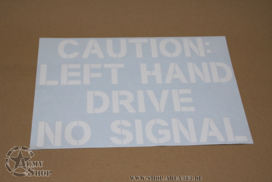 Autocollant CAUTION LEFT HAND DRIVE