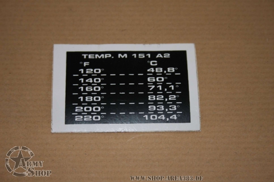 Aufkleber  Temperaturumrechnung