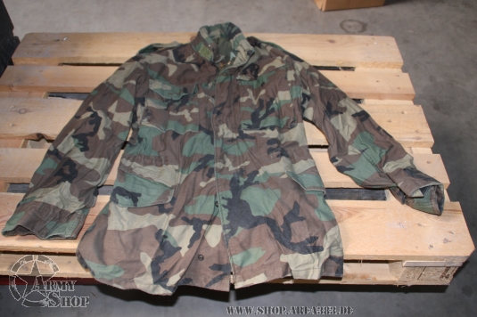 M-65 US Army Coat Cold Weather Field Woodland Camo small long