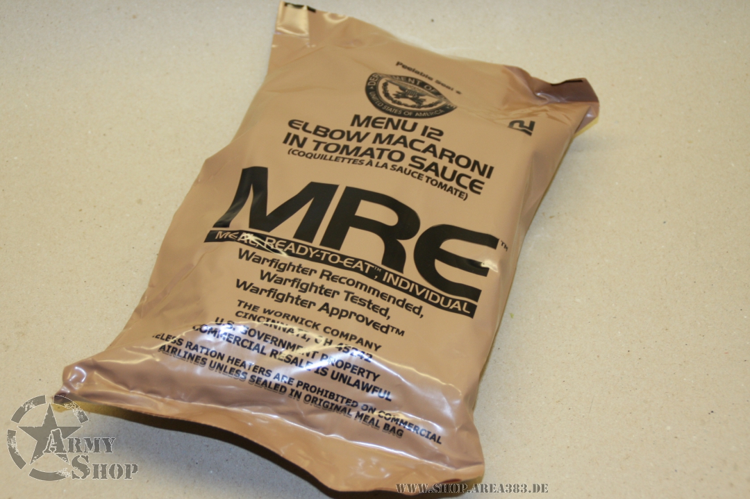 MRE MENU Elbow Macaroni And Tomato Sauce Us Army Military Shop