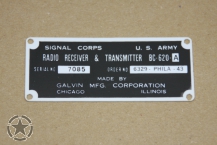 PLAQUE IDENTIFICATION RADIO BC620 (PVC)