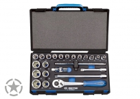 1/2'' 6 point metric sockets and accessories set - 23 pcs