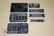 PLAQUES IDENTIFICATION GMC CCKW 352/353 (JEU DE 7) avec treul