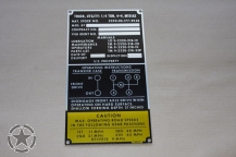 Data Plate Ford Mutt M151 A2  serial number