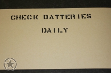 Pochoir Check Batteries Daily 1/2